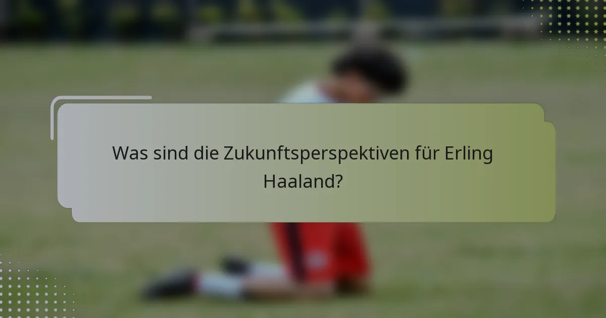 Was sind die Zukunftsperspektiven für Erling Haaland?