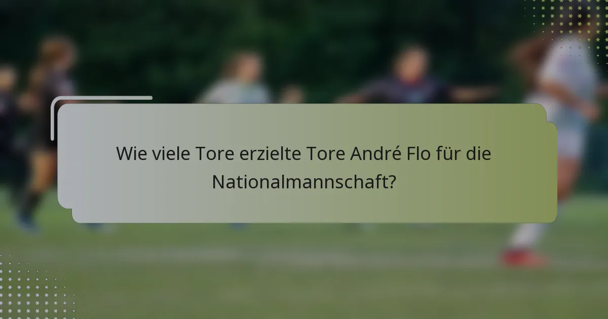 Wie viele Tore erzielte Tore André Flo für die Nationalmannschaft?