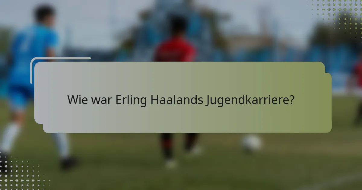 Wie war Erling Haalands Jugendkarriere?